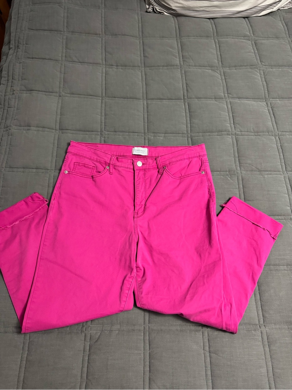 crown & ivy Hot Pink Denim Pant